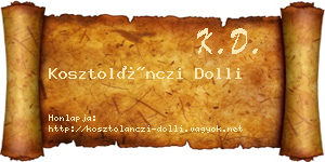 Kosztolánczi Dolli névjegykártya